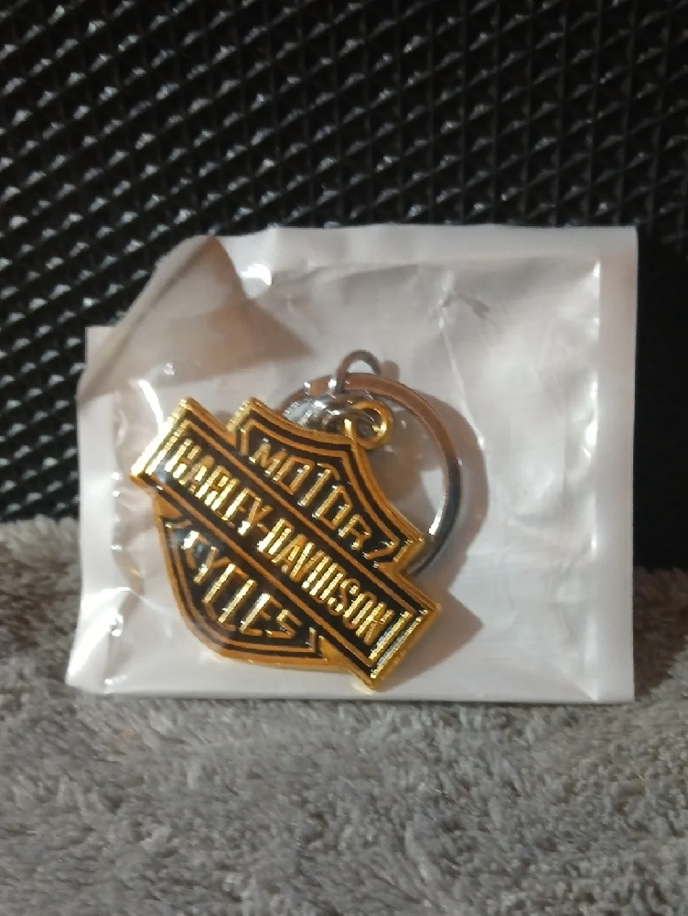 NWT Harley-Davidson Black & Blue Neck Gaiter with Gold Logo Keychain